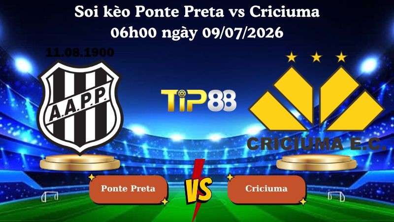TIP88 Nhận định soi kèo Ponte Preta vs Criciuma 06h00 ngày 09/07/2026 - Serie B Brazil